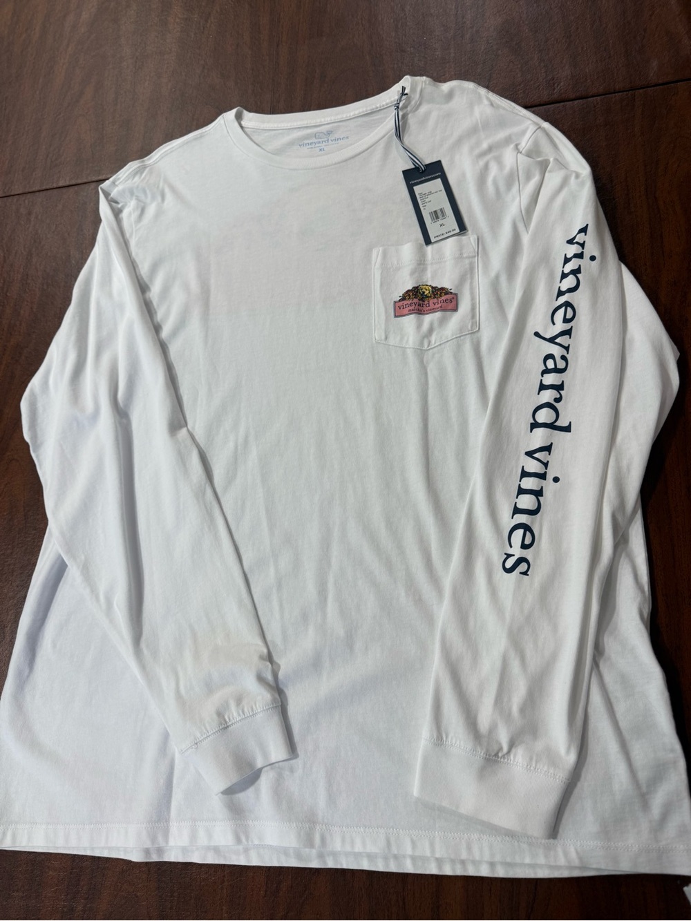 Vineyard Vines Men's White Long-Sleeve Pocketnjii Tee